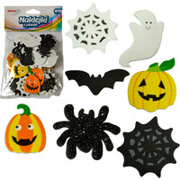 Naklejki z pianki HALLOWEEN dynie, duchy, koty,paj�czyny, nietoperze (40 szt.) PVH3 BREWIS