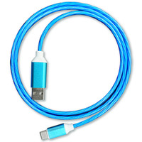 Kabel USB -> USB-C 1m 2A LED niebieski PLATINET (45742)