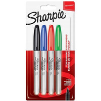 Marker SHARPIE FINE 4 kolory blister - czerwony, zielony, niebieski, czarny 1985858