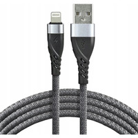 Kabel USB -> Lightning 1m 2,4A pleciony szary EVERACTIVE (CBB-1IG)