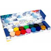 Farby plakatowe szkolne 12 kolor�w + 2 gratis srebrna z�ota 20ml 400167100 OXFORD