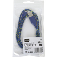 Kabel USB -> microUSB 1m pleciony niebiesko-ty OMEGA REPTILE (42315)