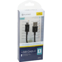 Kabel USB -> microUSB 1m 2A czarny PLATINET MUD (42868)