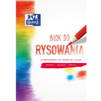 Blok rysunkowy szkolny A4 biay 20 kartek 120g 400093195 OXFORD