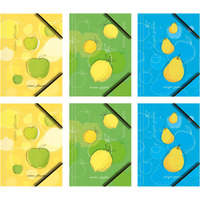 Teczka kartonowa A4 z gumk� na rogach 350g. OWOCE (6sztuk) BT601-M1 TETIS