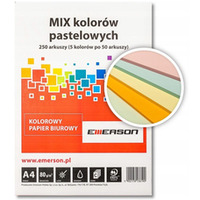 Papier ksero A4 mix pastel 250ark EMERSON xem1000250pwn