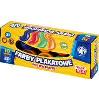 Farby plakatowe zestaw 10 kolorw 20ml szkolne Standard Box 301123044 ASTRA