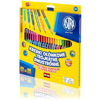 Kredki owkowe dwustronne trjktne 24 sztuk 48 kolorw z temperwk 312116004 ASTRA