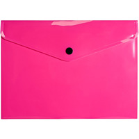 Teczka kopertowa na dokumenty A5 na zatrzask PP neonowy r�owy TK-NEON-A5-01 BIURFOL