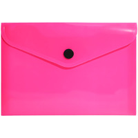 Teczka kopertowa na dokumenty A6 na zatrzask PP neonowy r�owy TK-NEON-A6-01 BIURFOL