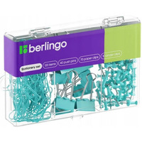 Zestaw 40 pinezek 70 spinaczy 10 klip�w niebieski 353629 BERLINGO