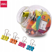 Klips do akt 19mm mix kolor�w 25szt E8558 DELI