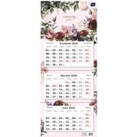 Kalendarz tr�jdzielny 2026 82,5x34cm Kwiaty INTERDRUK