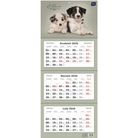 Kalendarz tr�jdzielny 2026 82,5x34cm Psy INTERDRUK