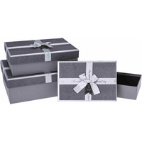 Zestaw pudeek ozdobnych PUG-23345-PR SILVER (3szt) ROZETTE