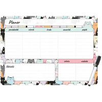 Planer magnetyczny na lod�wk� Plan lekcji 35x25cm tygodniowy + marker PM-02-03 BIURFOL