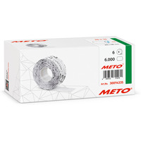 Etykiety cenowe w rolce do metkownicy dwurzędowej, 26x16 mm, (6 sztuk) białe faliste, trwały klej, odporne na mróz METO M30014335