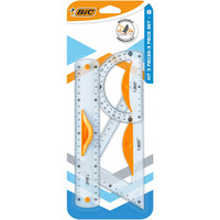 Komplet geometryczny z linijk� 20cm z uchwytem + ekierka+k�tomierz 9927281 BIC
