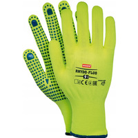 R�kawice REIS RNYDO-FLUO SE poliestrowe nakrapiane pcv seledynowe fluorescencyjne roz.8/M