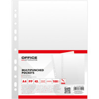 Koszulki krystaliczne na dokumenty PP A4 45mikr. (100szt.) 21142315-90 OFFICE PRODUCTS