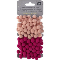 Zestaw pompon�w na ta�mie 2x1, 5m Satin Gold INTERDRUK