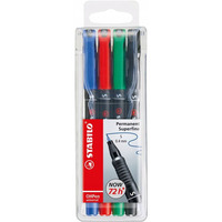 Foliopis STABILO OHPen S niezmywalny 0.4mm 4sztuki.w etui 841/4