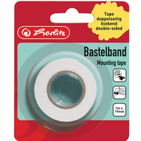 Taśma klejąca dwustronna piankowa 1m x 19mm biała, blister 300000645 HERLITZ