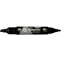 Marker permanentny dwustronny czarny okr�g�y/�ci�ty KM502-V2 TETIS